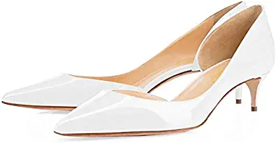 FSJ Classic D'Orsay Mid High Stiletto Heels Pumps Slip On Office Lady Dress Shoes for Women Size 4-15 M US