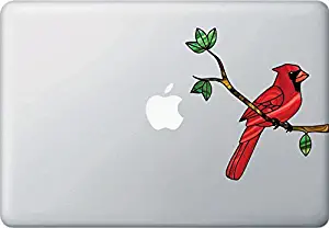 Bird - Cardinal Stained Glass Style Vinyl Decals for Laptops | Gaming Consoles | Indoor Use 2016 Yadda-Yadda Design Co. (5.75" w x 6" h) (Multicolor)