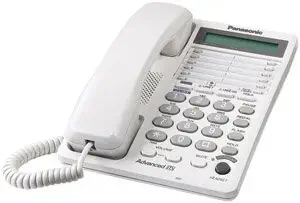 Panasonic KX-TS208W 2-Line Integrated Phone System with 16-Digit LCD and Clock Hearing Aid Compatibility 3-Way Conferencing Speakerphone, White