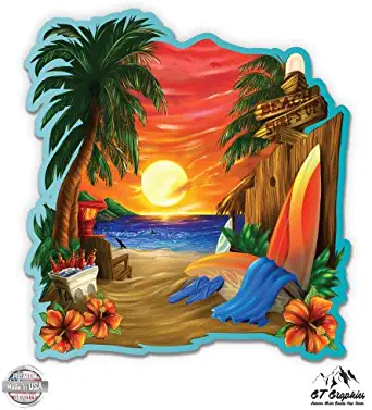 GT Graphics Tropical Beach Vacation - Vinyl Sticker Waterproof Decal