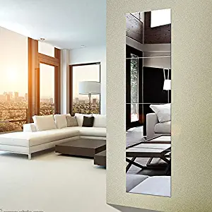 EDGEWOOD Parkwood Wall Mirrors Flexible Real Glass Flat Frameless 4-Piece Set, 11.5x11.5 Inches