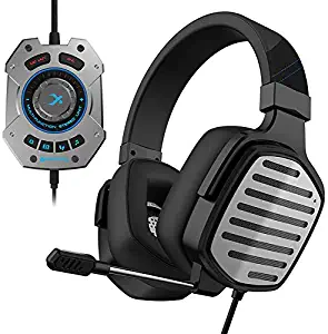 XIBERIA V20 Gaming Headset with USB Port and 7.1 Surround Sound, LED Light, Mic and Soft Earmuffs Gaming Headphone for PC Laptop Desktop