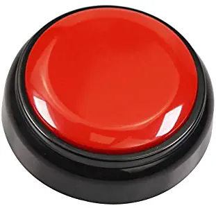 Neutral Sound Button-Voice Recording Button-Recordable Talking Button 30 Second-Answer Buzzers for Funny Novelty Office Desk Gag Gift Custom That was Easy Button (Red - Black)