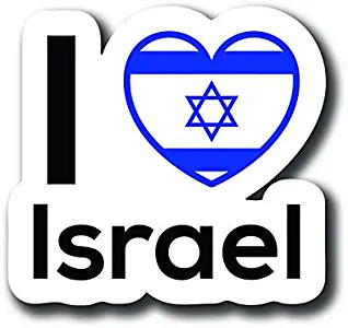 Love Israel Flag Decal Sticker Home Pride Travel Car Truck Van Bumper Window Laptop Cup Wall - One 5 Inch Decal - MKS0109