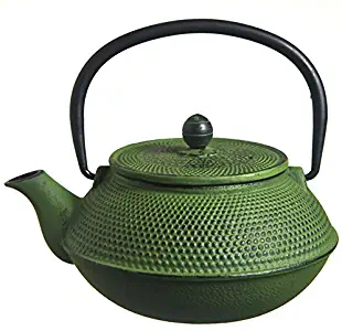 M.V. Trading T7009 Cast Iron Teapot, 40-Ounce, Green Hobnail