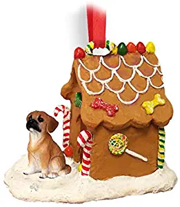 Conversation Concepts Puggle Gingerbread House Christmas Ornament Brown - Delightful!